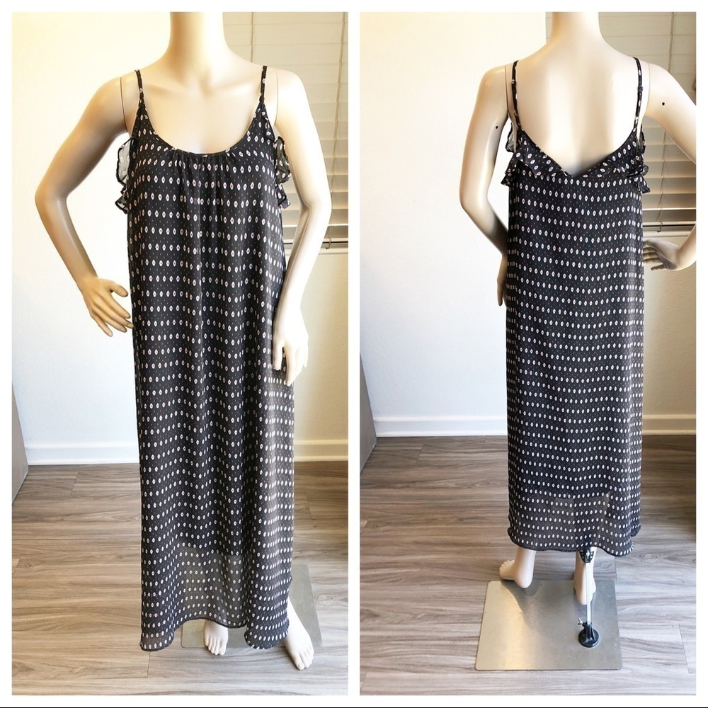Who What Wear black dot print maxi dress
